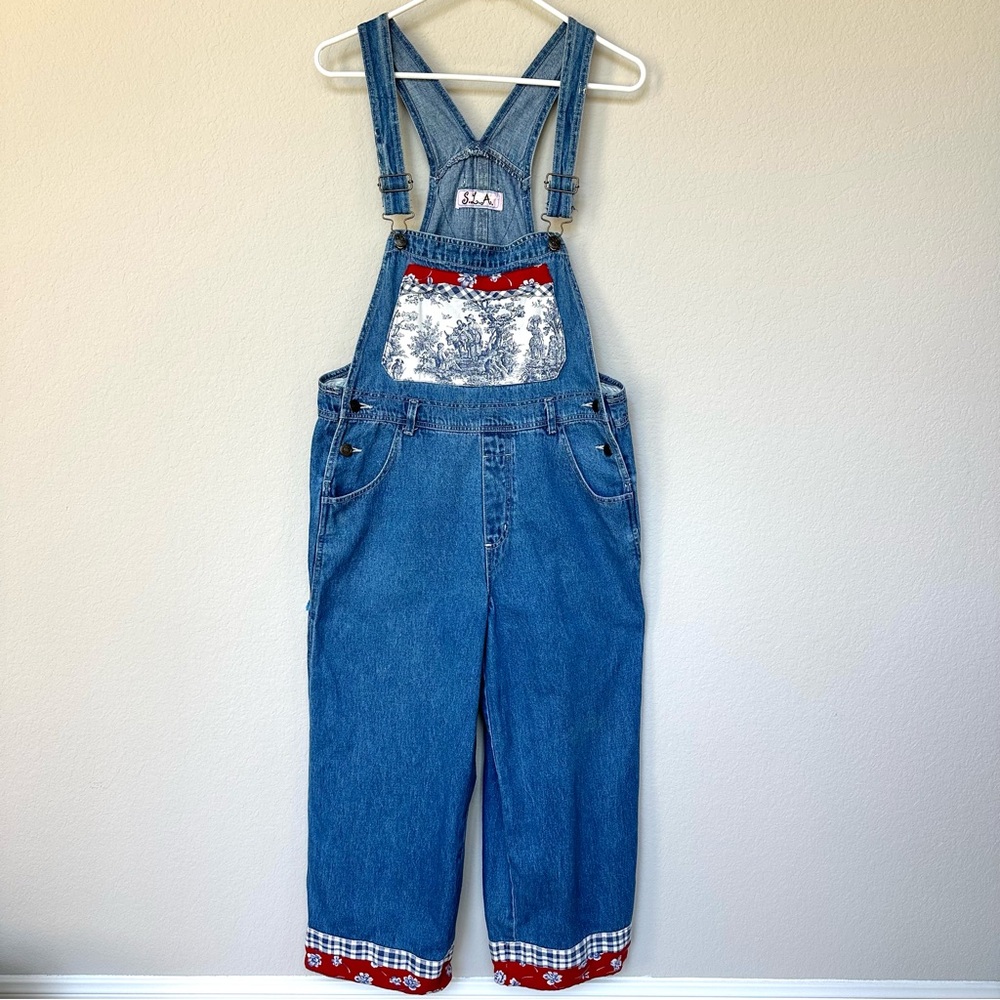 S.L.A. Toile and Floral Bib Overalls L